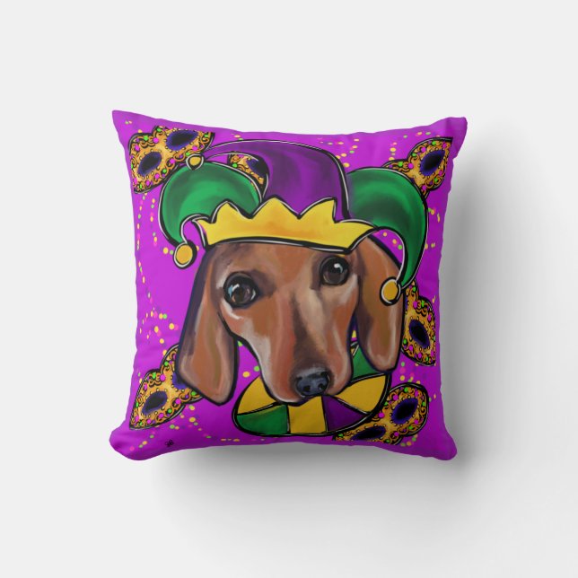 RED DACHSHUND    THROW PILLOW (Front)