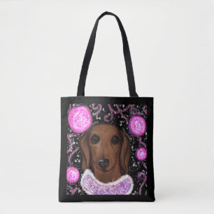Red Dachshund Tote Bag