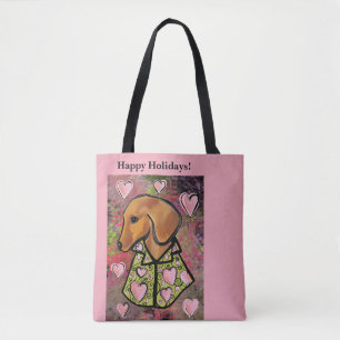 Red Dachshund Tote Bag