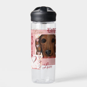 Red Dachshund Water Bottle