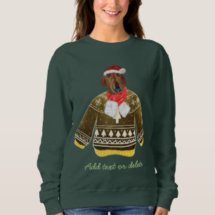 Red Dachshund Weiner Ugly Christmas Dog Mom Sweatshirt