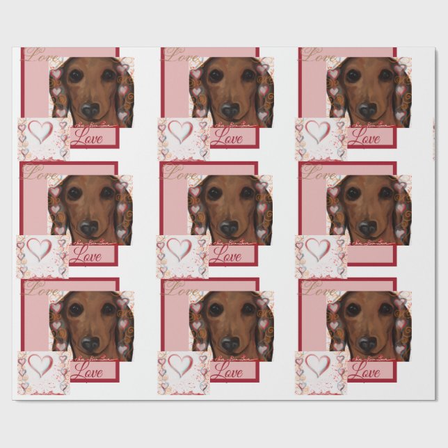 Red Dachshund   Wrapping Paper (Flat)