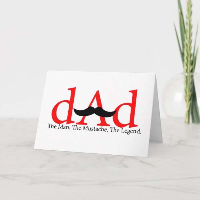 Red Dad Mustache Card (Front)