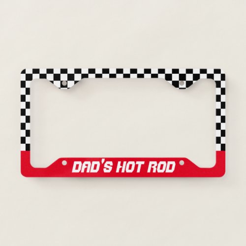 Red Dads Hot Rod License Plate Frame Gift