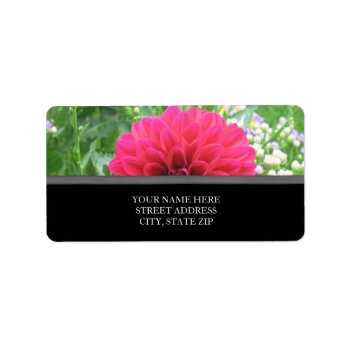Red Dahlia Address Labels by lifethroughalens at Zazzle