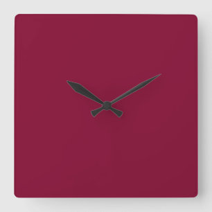 Red Dahlia Brick Maroon Burgundy 2015 Color Trend Square Wall Clock