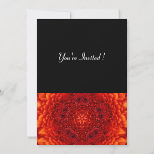 RED DAHLIA, bright black Invitation