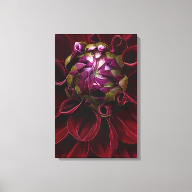 Red Dahlia Canvas Print (Front)