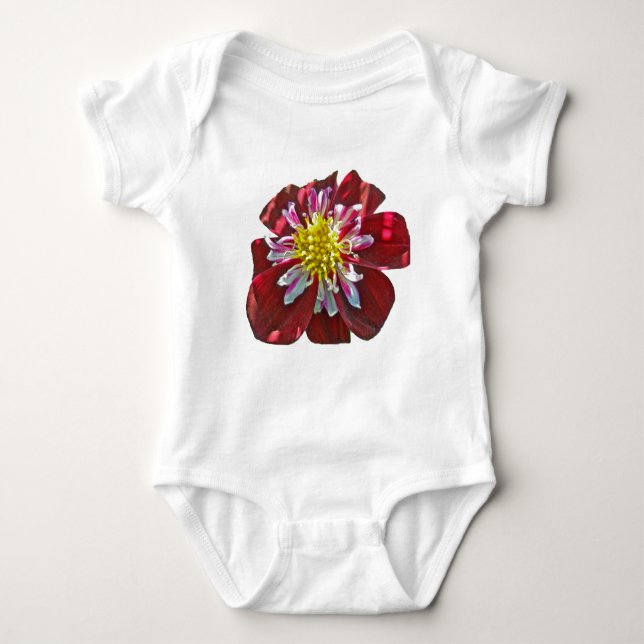 Red Dahlia Coordinating Items Baby Bodysuit (Front)