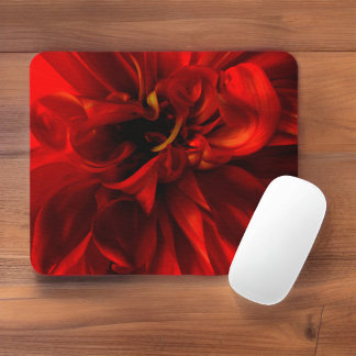 Red Dahlia Extreme Closeup Mouse Pad