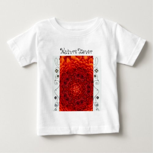 RED DAHLIA FLOWER Abstract Floral Nature Lover Baby T_Shirt