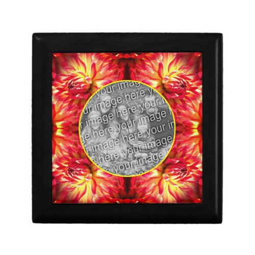 Red Dahlia Flower Frame Create Your Own Photo Gift Box