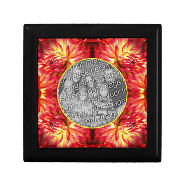 Red Dahlia Flower Frame Create Your Own Photo Gift Box (Front)