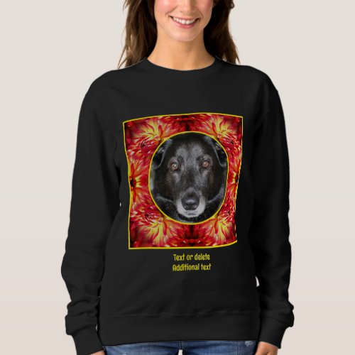 Red Dahlia Flower Frame Create Your Own Photo Sweatshirt