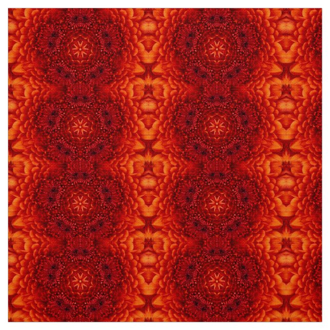 RED DAHLIA FLOWER PETALS FABRIC (Swatch)