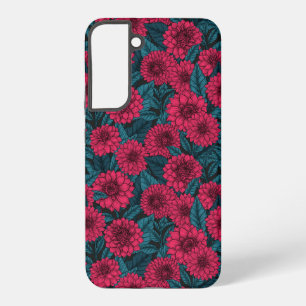 Red Dahlia garden/blue leaves Samsung Galaxy S22+ Case