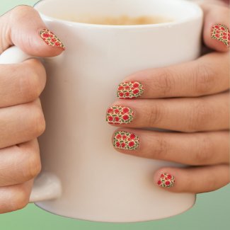 Red Dahlia on Cream - Vintage Wallpaper Look