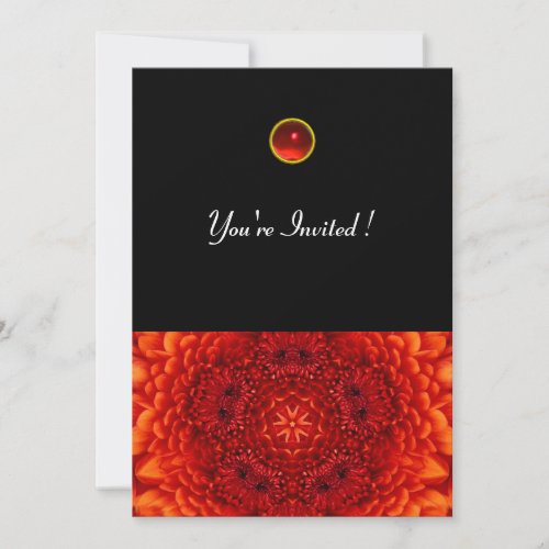 RED DAHLIA RUBY   bright  black Invitation