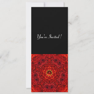 RED DAHLIA, RUBY, bright black Invitation
