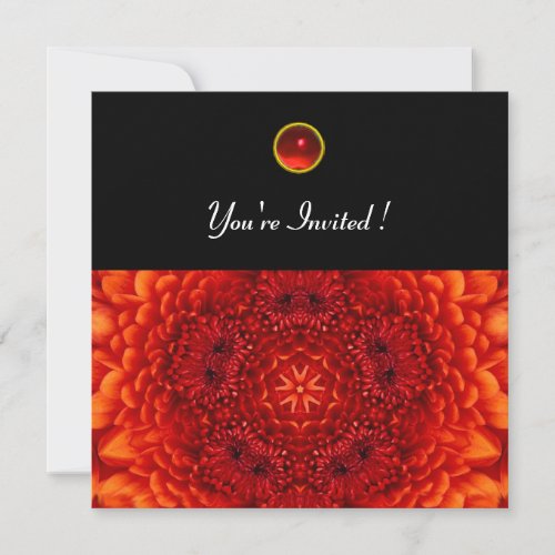 RED DAHLIA RUBY   bright  black Invitation