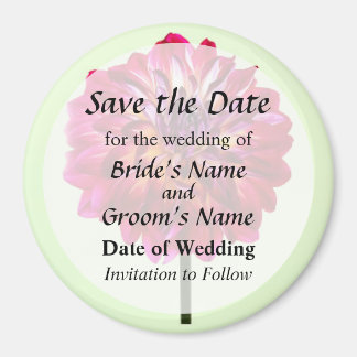 Red Dahlia Tinted With Yellow Save the Date Magnet