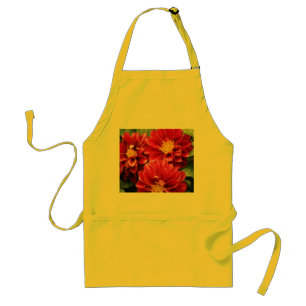 Red Dahlias Adult Apron