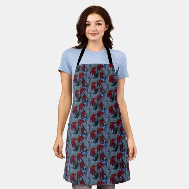 Red Daisies Apron (Worn)