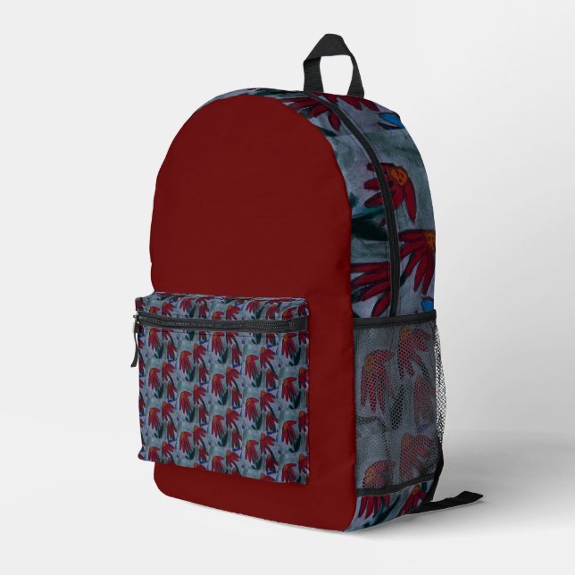 Red Daisies Backpack (Back Corner Right)
