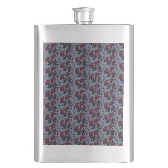 Red Daisies Classic Flask (Front)