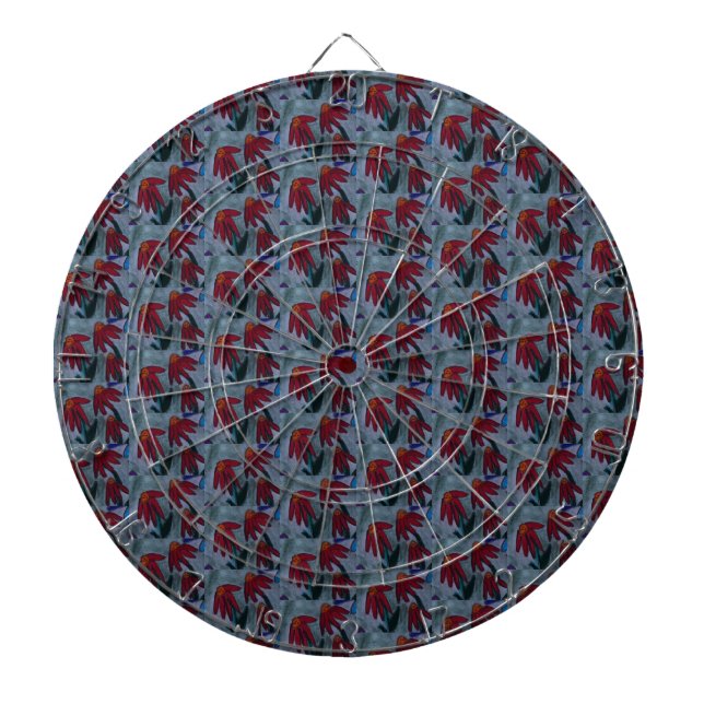 Red Daisies  Dart Board (Front)