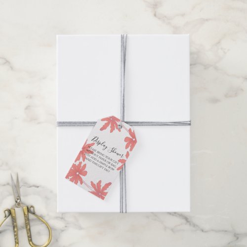 Red Daisies Display Bridal Shower Gift Tags