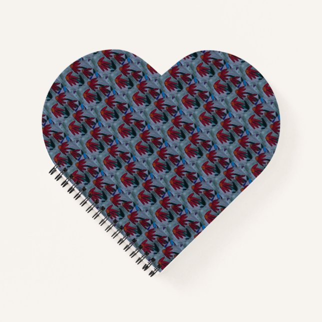 Red Daisies Heart Notebook (Front)