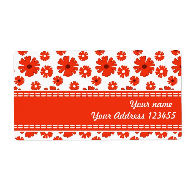 Red daisies label (Front)