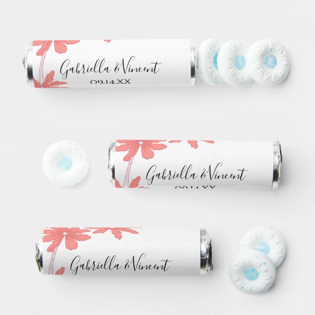 Red Daisies on White Wedding Favor (Assorted)