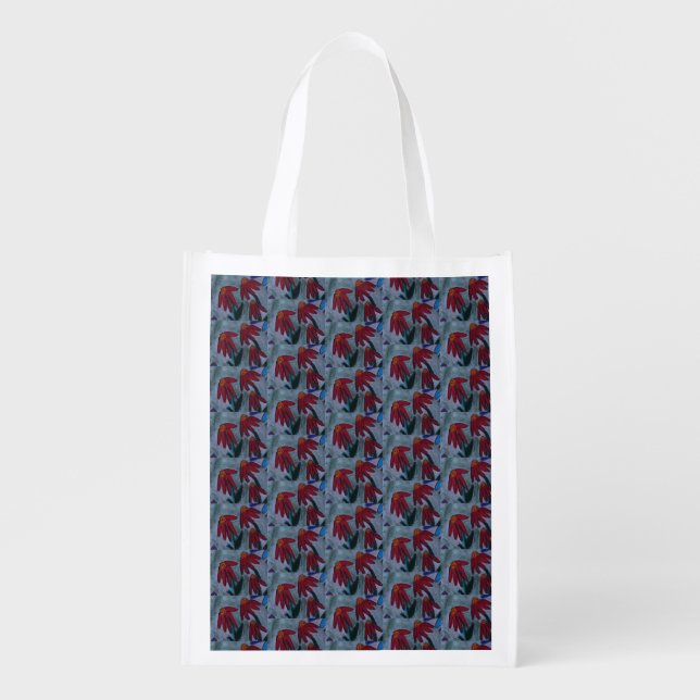 Red Daisies Reusable Grocery Bag (Front)
