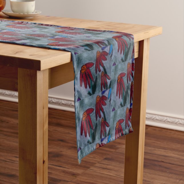 Red Daisies Short Table Runner (In Situ)