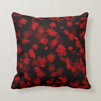 Red Daisies Throw Pillow by BamalamArt at Zazzle