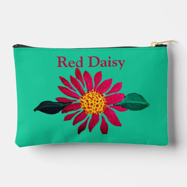 Red Daisy  Accessory Pouch (Back)