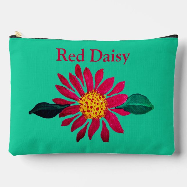 Red Daisy  Accessory Pouch (Front)