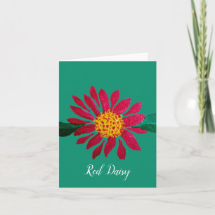 Red Daisy Blank Card
