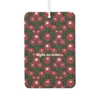 Red Daisy Bouquet Watercolour Pattern Vintage Air Freshener