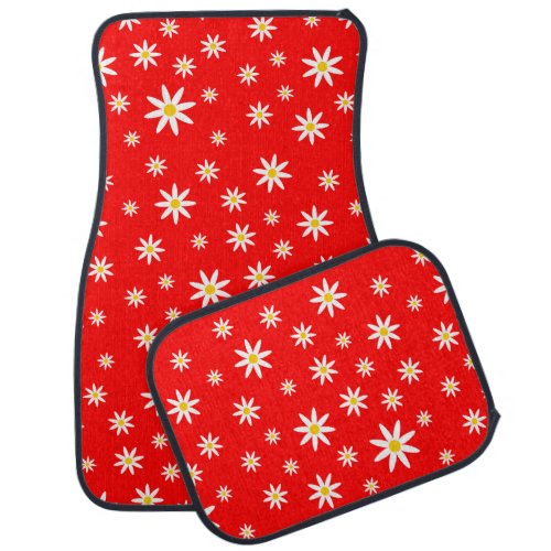 Red Daisy Car Mats