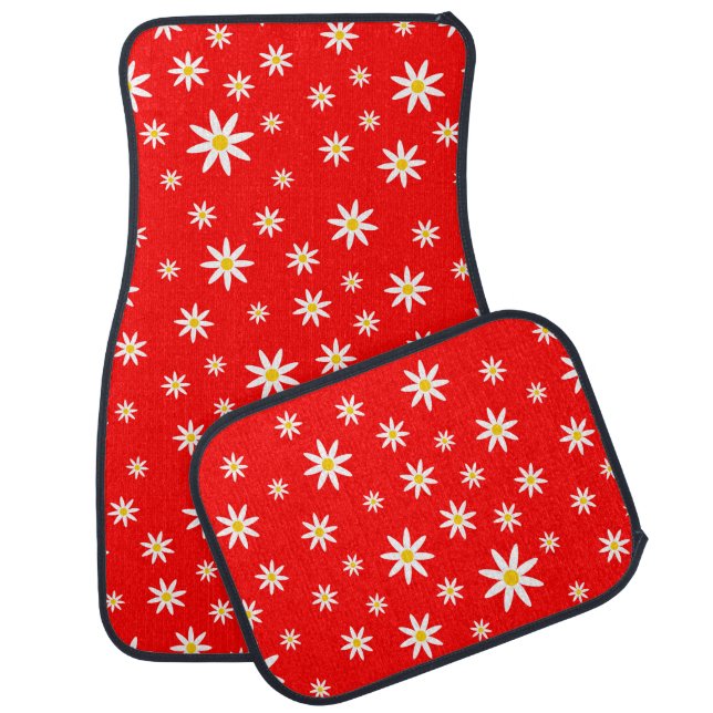Red Daisy Car Mats (Set)