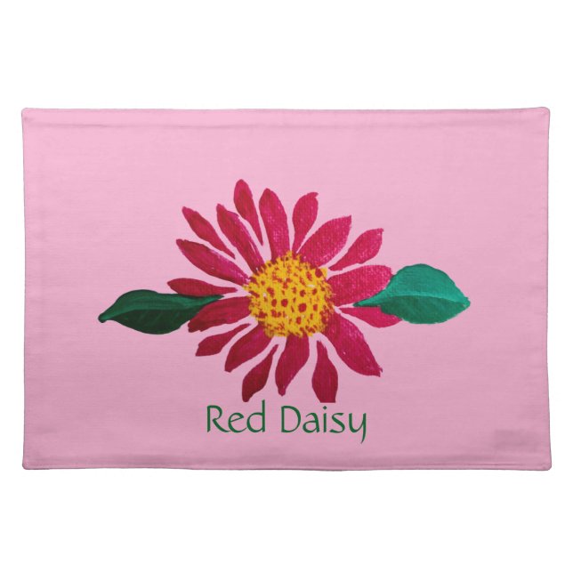 Red Daisy  Cloth Placemat (Front)