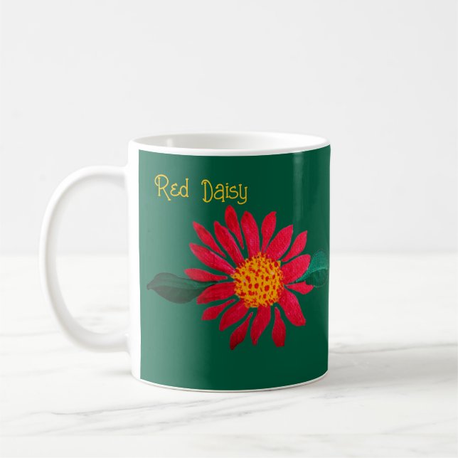 Red Daisy  Coffee Mug (Left)
