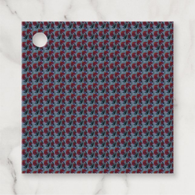 Red Daisy  Favor Tags (Front)