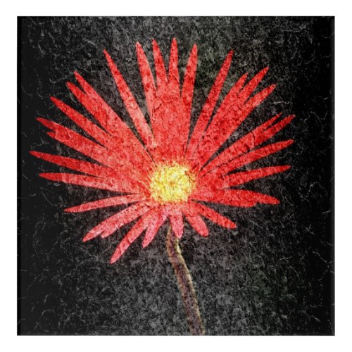 Red Daisy Flower Painting Acrylic Print