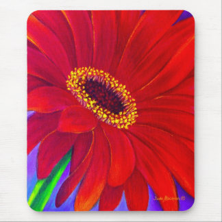 Red Daisy Gerber Flower Painting Art - Multi Mouse Pad