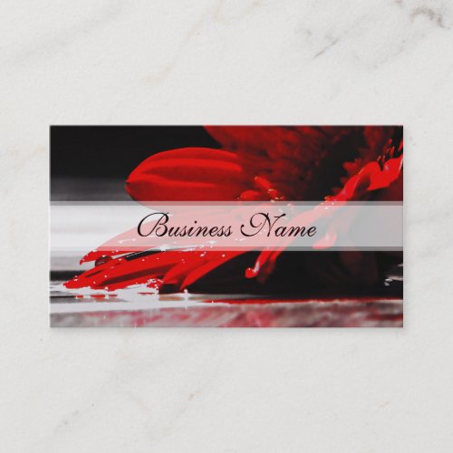 Red Daisy Gerbera Flowers Business Card