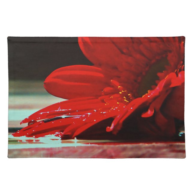 Red Daisy Gerbera Flowers Placemat (Front)